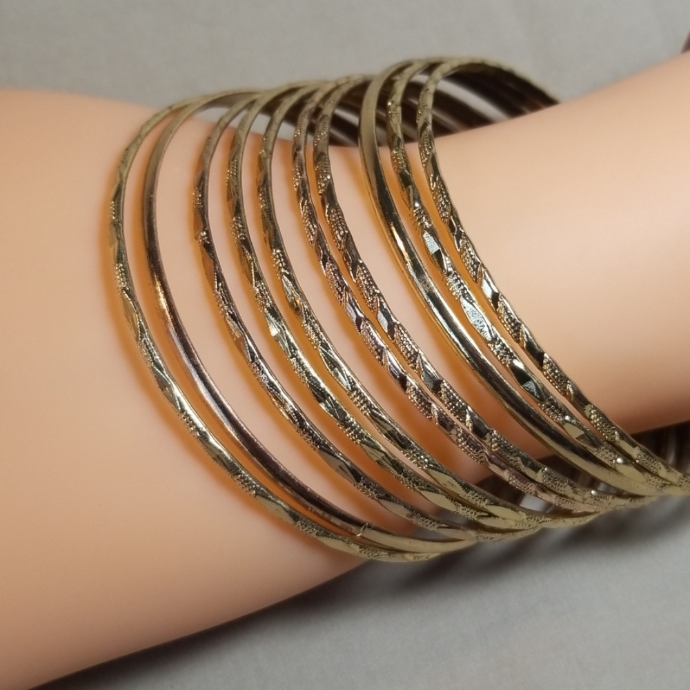 Goldtone Fashion Metal Bangel Bracelets